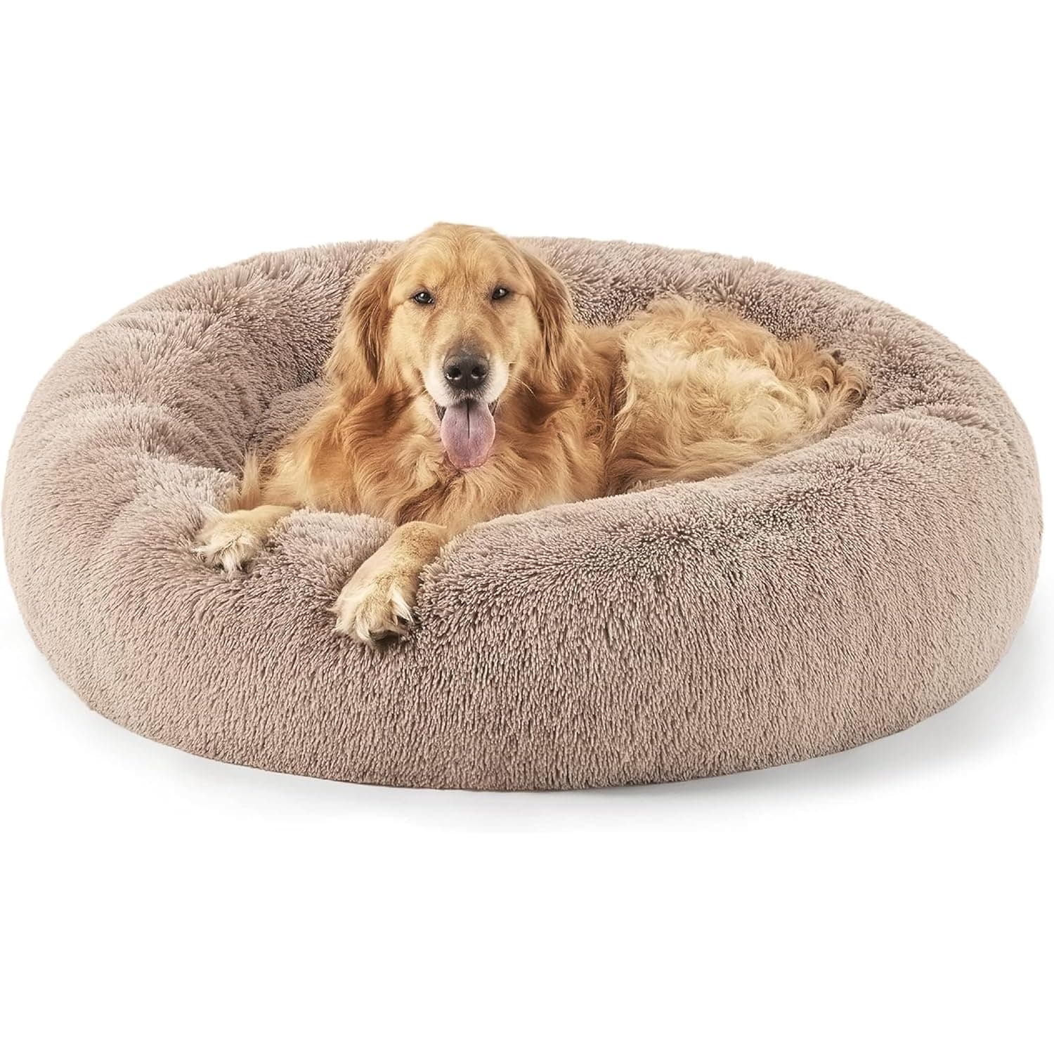 ZEXSAZONE Summer Round Donut Pet Bed for Cats and Puppies Dogs Mat, Cozy and Plush, Raised Bedside Support, Both Sides Use Like 2 in One Washable, Sizes for Small, Medium, and Large Pets Brown
