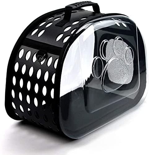 RIANZ Pet Carrier Package, Space Capsule Transparent Bags for Cats and Puppies, Designed for Travel, Hiking, Walking & Outdoor Use - Black (1 Pc)