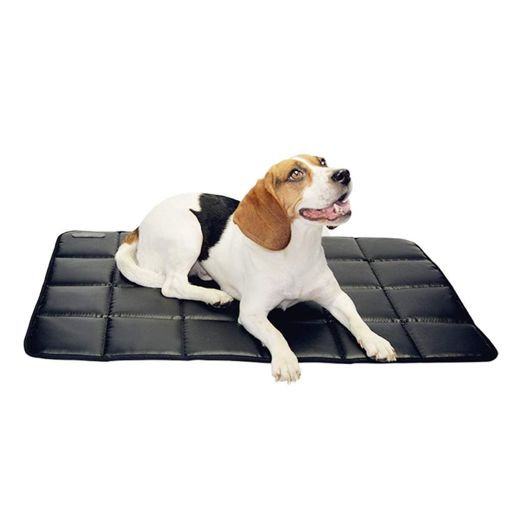 Fluffy's Luxurious Durable Waterproof High-Density PVC Material Cotton Inside Indoor/Outdoor Travel Pet Bed for Puppy/Cats/Dog Bed (Small Black)