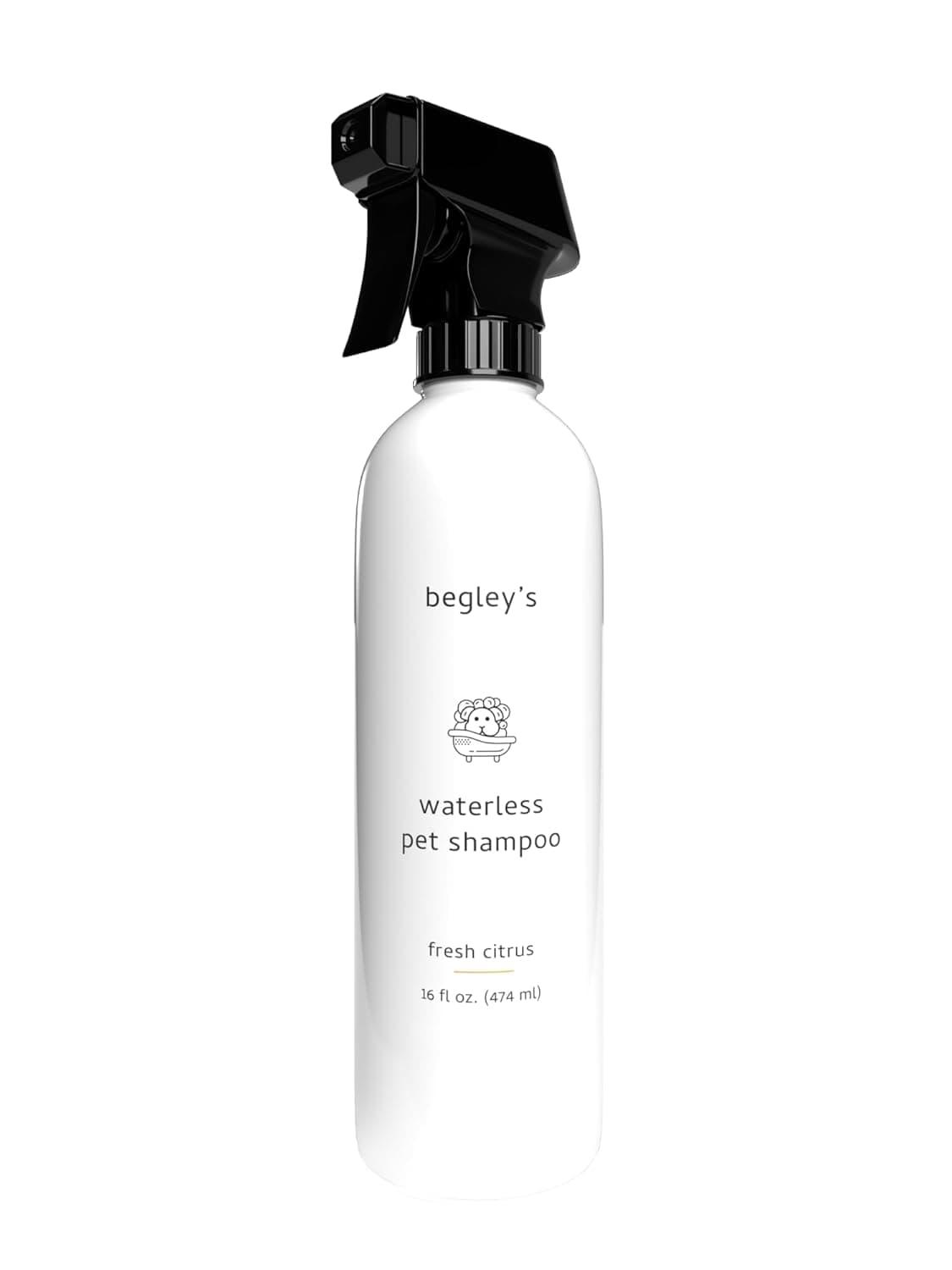 Begley’s No Rinse Waterless Pet Shampoo, Bathless Cleaning, Deodorizing, and Odor Removal for a Shiny, Fresh Smelling Coat - Effective for Dogs, Puppies, and Cats - Fresh Citrus Scent