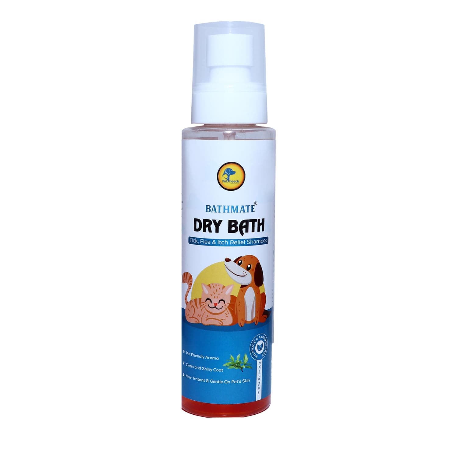 Dry Bath Shampoo for Dogs & Cats - 200ml | Tick, Flea & Itch Relief | Waterless No Rinse Shampoo with Skin Hygiene & Fresh Coat | Suitable for All Dog Breeds
