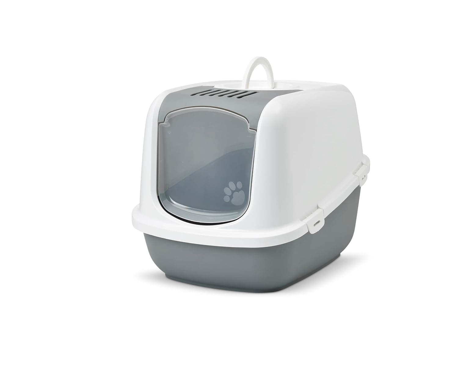 Savic Nestor Jumbo Cat Toilet, Prevent Throwing of cat Litter, Durable, Lightweight, Easy to use and Reduces Odor, Perfect Toilet Training Aid Your Cat, Cold Grey-26 x 19 x 18 inch