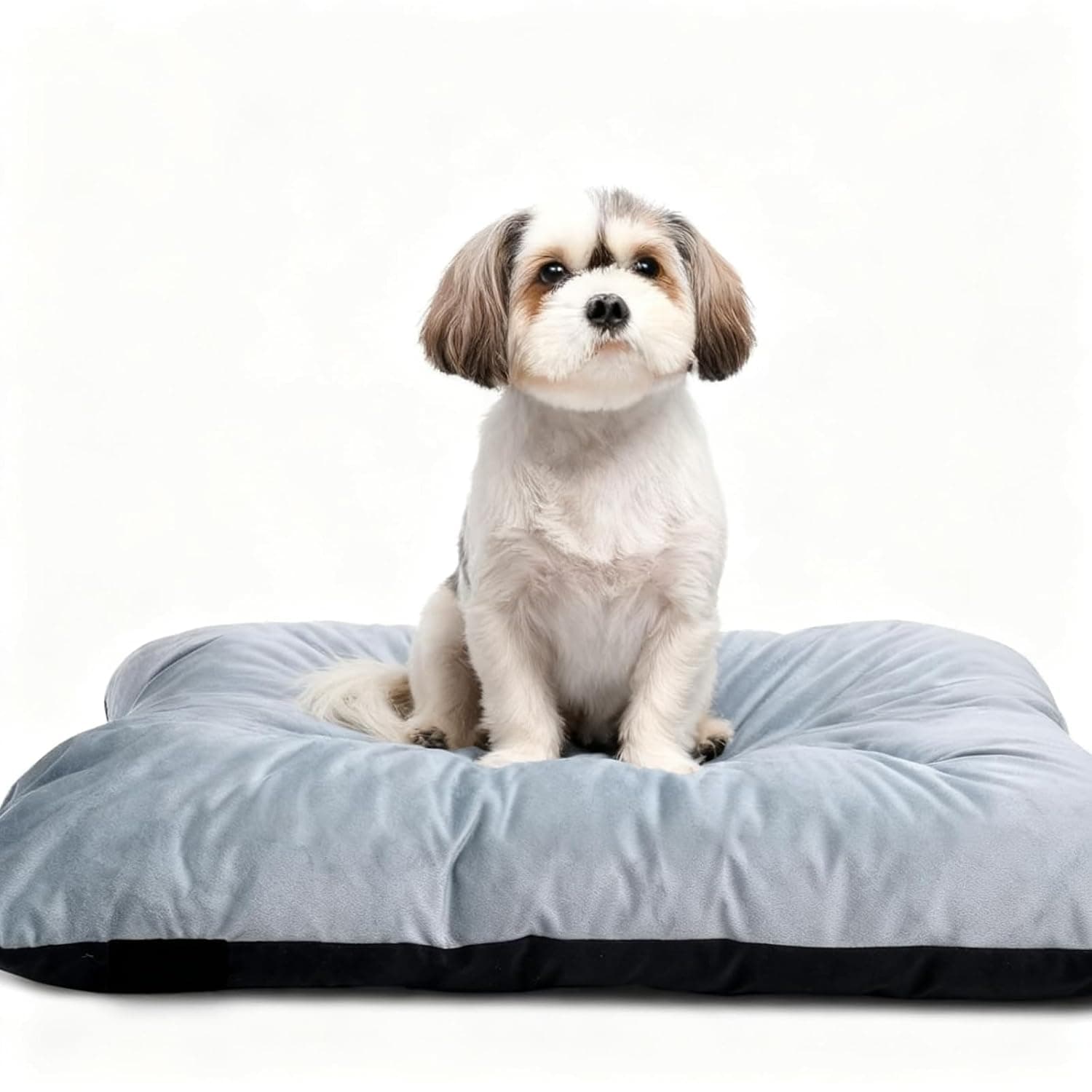 Dog Bed Large Rectangular Cushion Pad, Soft Neutral Gray Cat Bed for Cat House or Dog House, Lightweight Travel Mat Compatible with Cooling Bed for Dogs for Summer