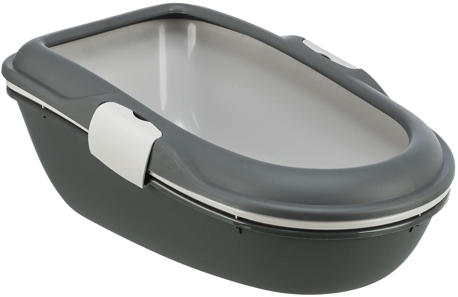 Trixie: - Berto Litter Tray, Three Part, with Separating System | Has a Double Rim to Prevent Leakage | Unique Double Tray and Sieve Design that Makes Cleaning The Tray Both Easy and Hygienic - Grey