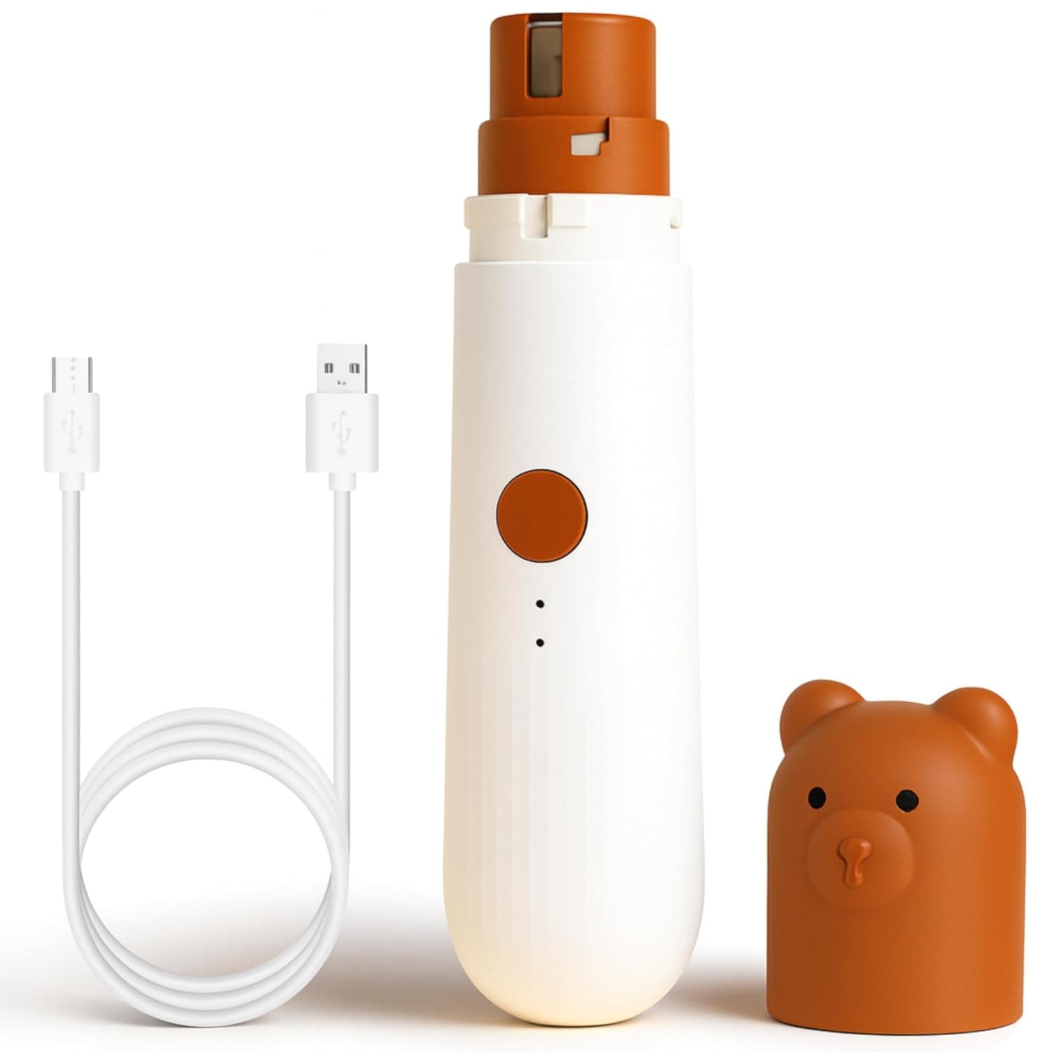 Electric Dog Nail Grinder with LED Light - 2 Speed Rechargeable Nail Trimmer Grinder for Dogs Cats - Low Noise Pet Nail Cutter - USB Fast Charging Nail Grinder for Dogs Electric