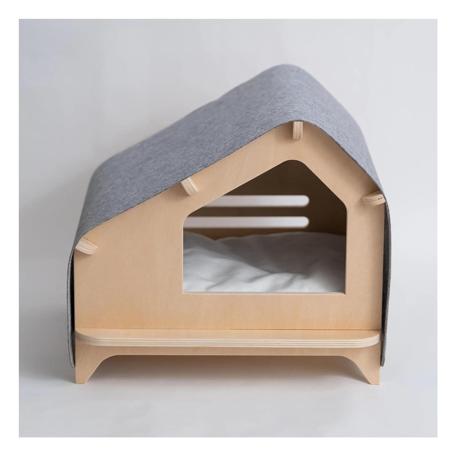 Wooden Pet House for Small Dogs & Cats – Indoor/Outdoor Shelter with Roof – Durable Puppy Kennel & Kitty Hideout – Modern Pet Home Furniture (Medium)
