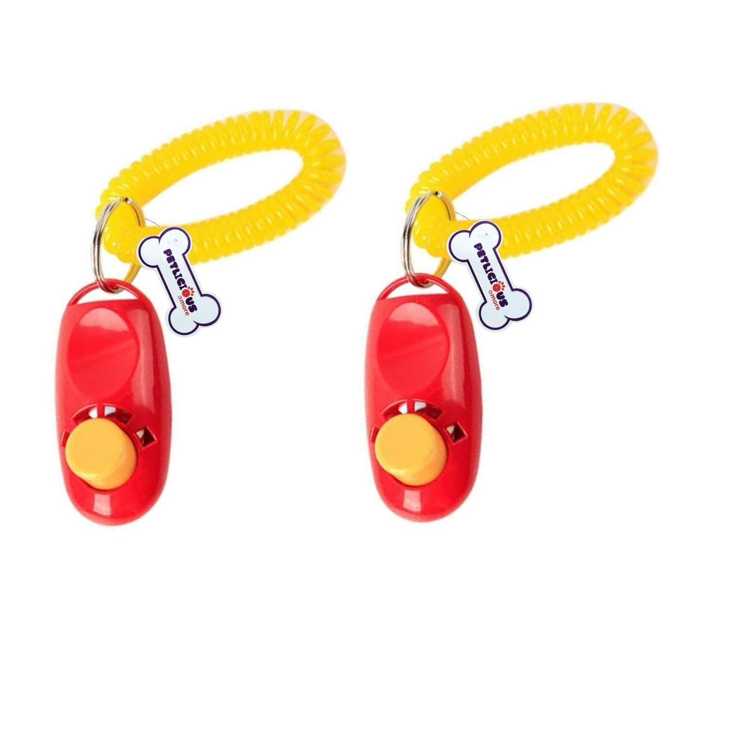 Petlicious & More Dog Training Clicker with Wrist Strap - Pet Training Clicker, Big Button Clicker Set, Pack of 2 (Color May Vary)
