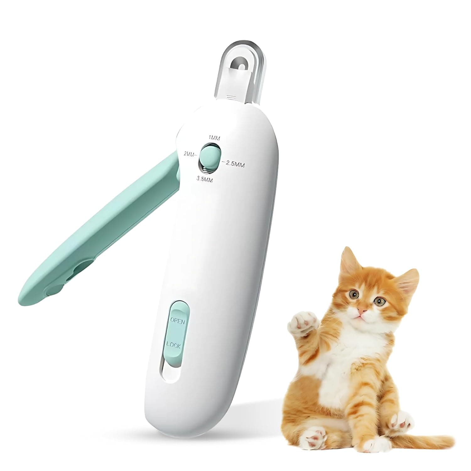 Nail Clipper for Cats - Gentle Round Hole Trimmer with Dust Storage | Adjustable Size & Hidden Nail File | Pet Grooming Tool | Injury Free Claw Care (Pack of 1)