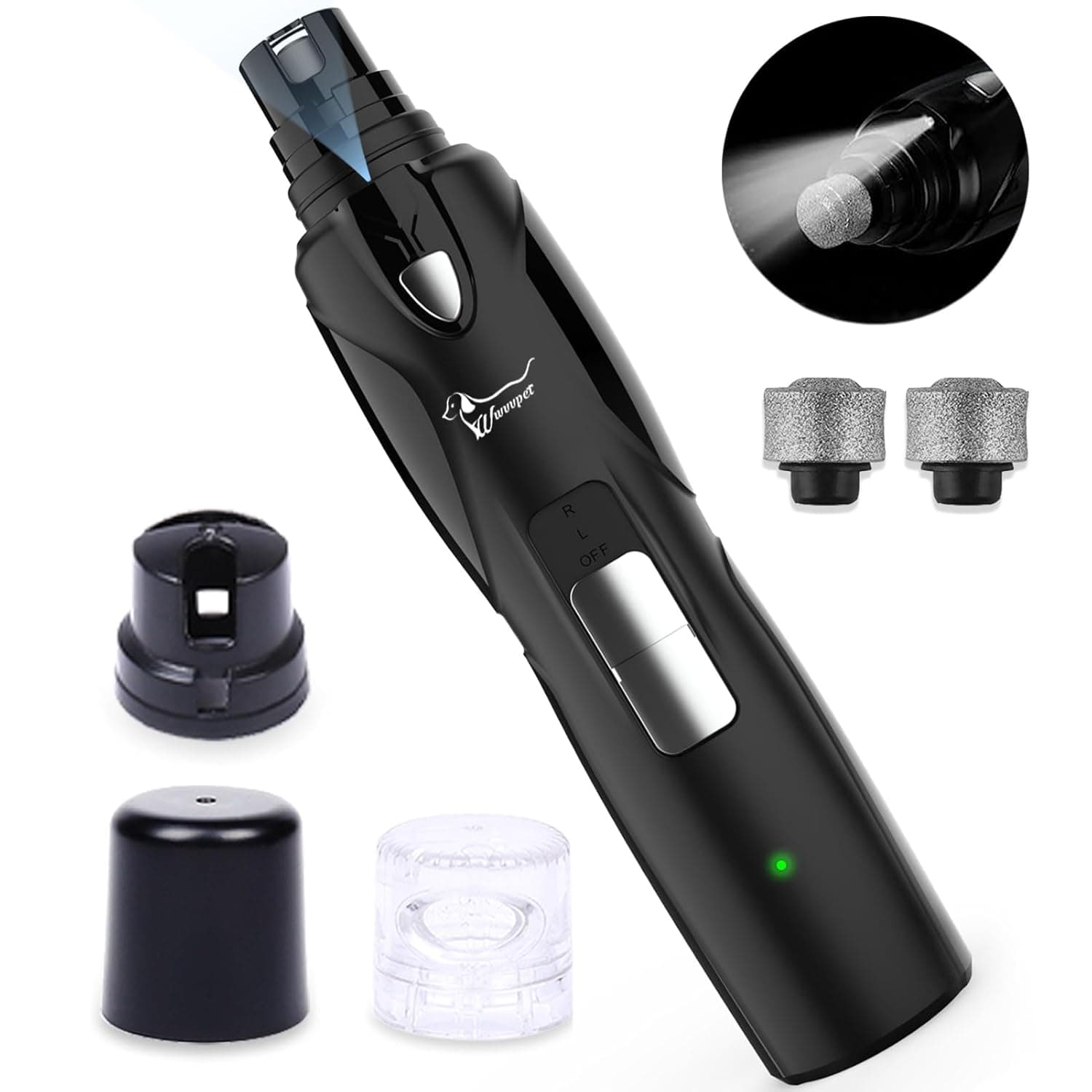 WWVVPET Dog Nail Grinder Quiet - Professional Pet NailÃTrimmers,Rechargeable Electric Dog Nail Clippers,Painless Paws NailÃFile Grooming & Smoothing for Large Medium Small Dog & Cats,2021 Upgraded
