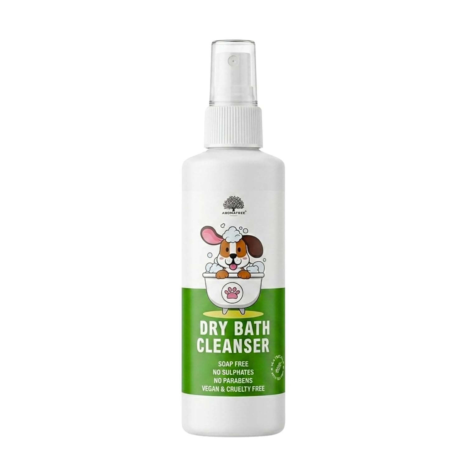 Dry Bath Cleanser for Dogs & Cats | Waterless Pet Shampoo with Tea Tree Oil | Soap-Free, pH Balanced & Anti-Bacterial Formula | No Rinse Pet Grooming Spray – 240 ml