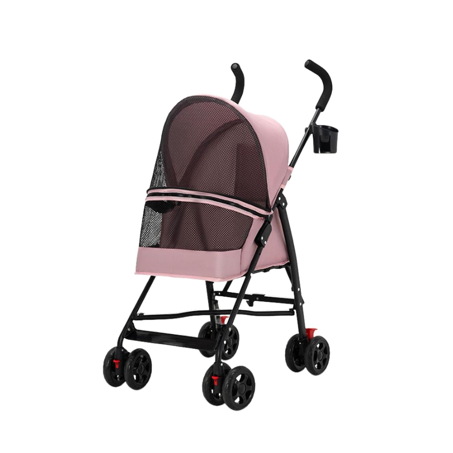 CALANDIS™ Foldable Dog Stroller Lightweight Cat Cart for Walking Travel Pet up to 10kg Pink | Strollers | Dog Supplies