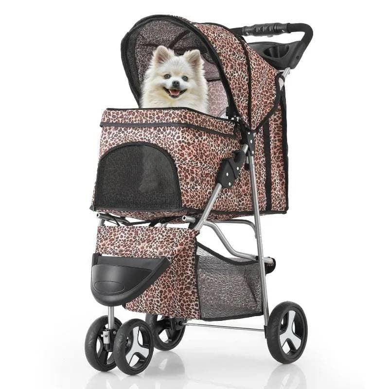 Mann Mart‚Lightweight Foldable Pet Stroller for Small & Medium Dogs and Cats ‚¨ 3-Wheel Jogger with Storage & Cup Holder