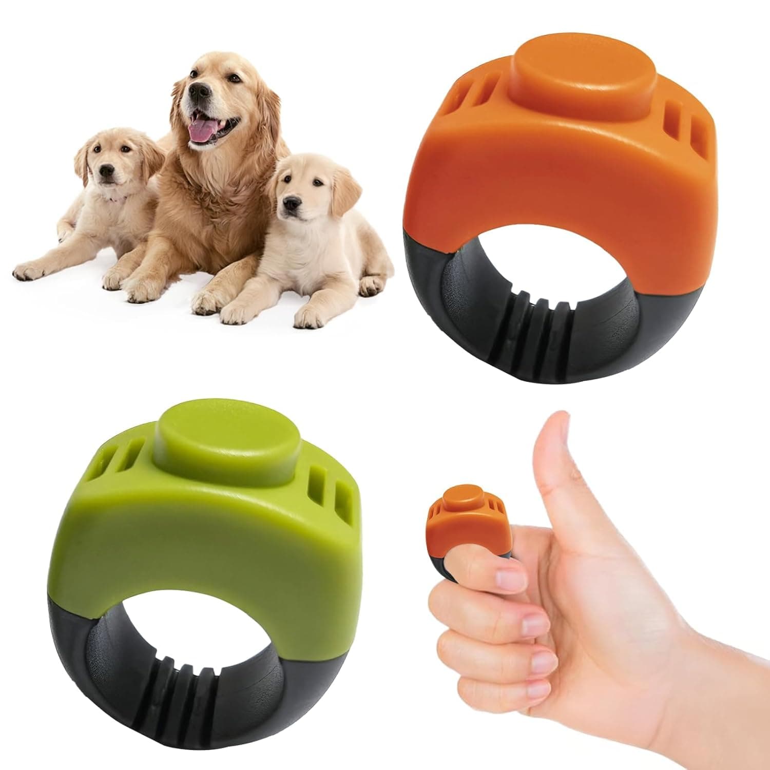 2 Pack Clicker for Dog Training, Pet Training Clicker with Ring Finger Design, Easy to Use Dog Whistle to Scare Dogs, Cat Kit, Dog Toys for Basic Obedience Training, Behavior Correction