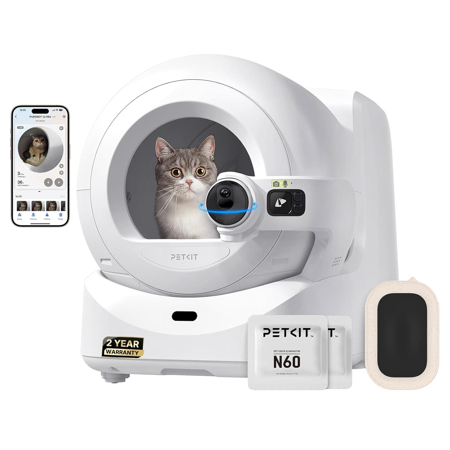 PETKIT PUROBOT Ultra with Camera Self-Cleaning Cat Litter Box