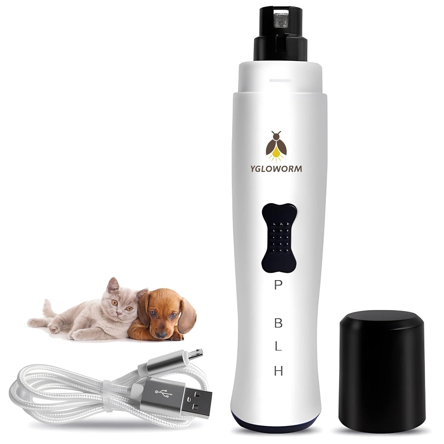 Dog Nail Grinder Quiet Nail Trimmer Electric Rechargeable pet Nail Grinder cat Nail Grinder with 5 led Shadow Free Light 2 Speed for Small Medium Large Dogs and Cats Last for 4 Hours