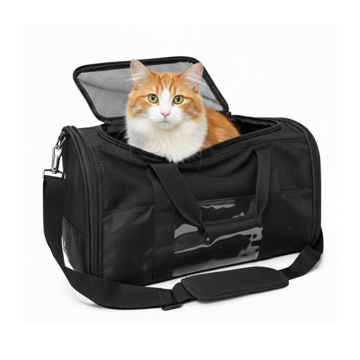 Pet Carrier Bag for Small Dogs and Cats - Breathable Mesh Travel Crate with Padded Shoulder Strap, Soft Bottom and Foldable Design - Airline Approved Tote for Puppies, Kittens, and Rabbits