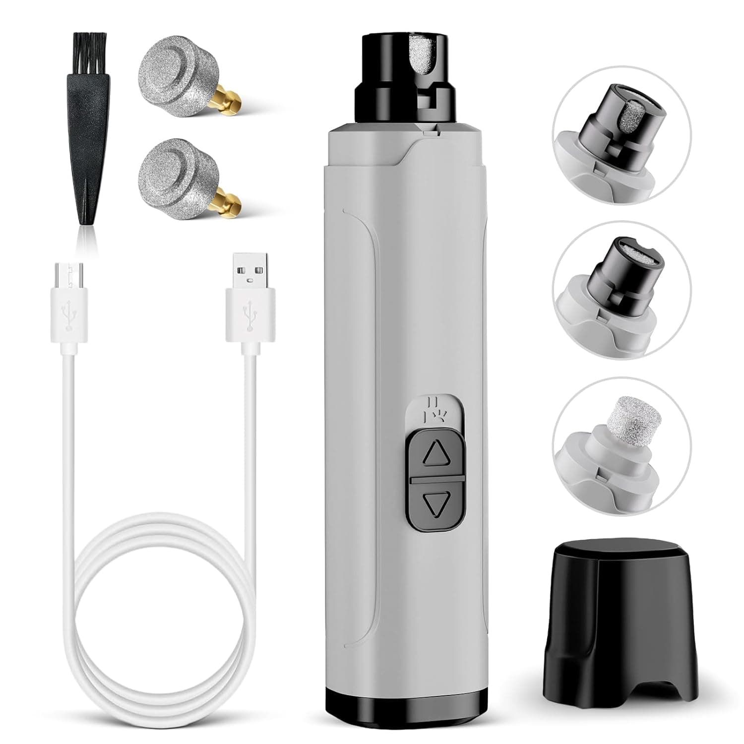 YGGDRA Dog Nail Grinder Upgraded - Professional 2-Speed Super Quiet and Low Vibration Electric Pet Nail Grinder with LED Lights - Painless Paws Grooming & Smoothing for Small to Large Dogs