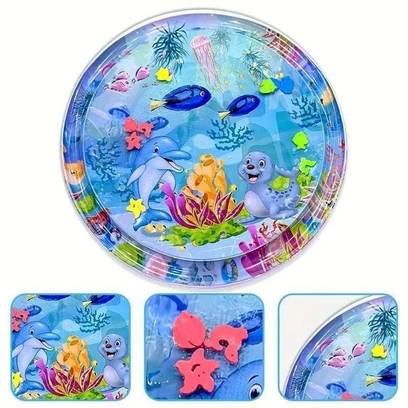 Interactive Water Mat for Cats & Dogs – Portable Pet Playmat, Cute Cartoon Design, Non-Slip Cooling Pad, Fun & Engaging Toy for Kittens, Puppies, Small Pets (Multicolor)
