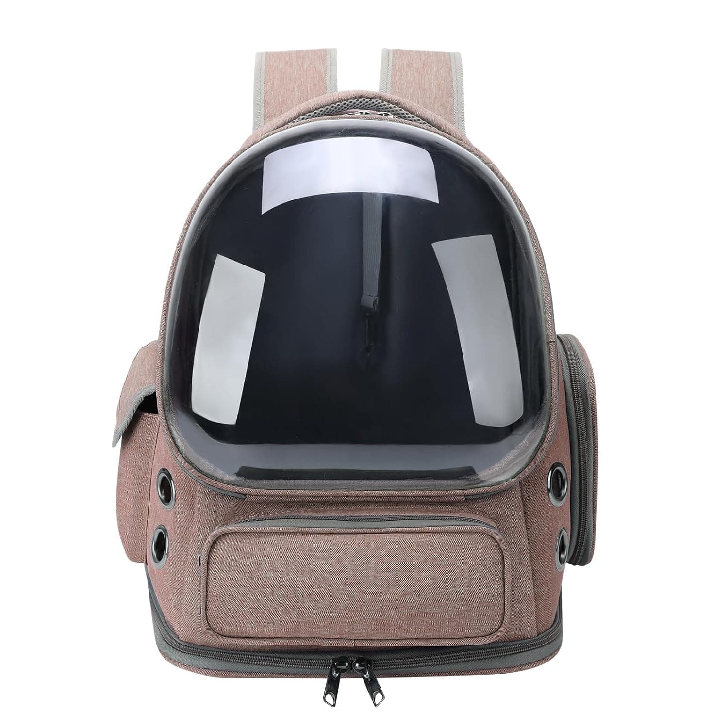 Cat Backpack Carrier for Cats and Small Dogs, Breathable Cat Bubble Backpack, Airline Approved Pet Travel Carrier for Hiking Camping Outdoor (Khaki, 16.5" L x 13.5" W x 10.5" H)