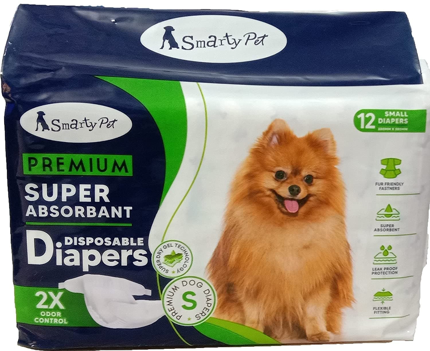 Foodie Puppies Disposable Pet Diapers for Dogs - (12Pcs, Small) | Comfortable Diaper Pants/Sanitary Cotton Underwear Nappy | Leak-Proof, Ultra-Absorbant, & Flexible | Daily Uses and Travelling Purpose