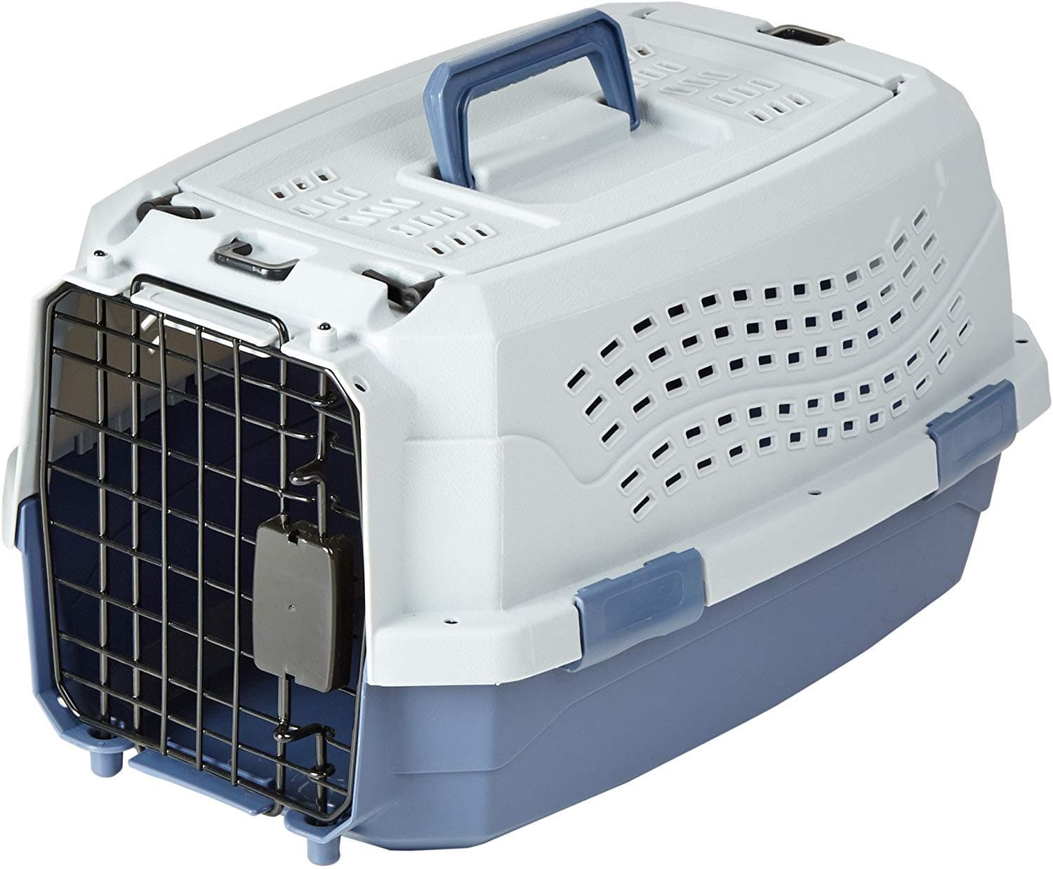 AmazonBasics Two Door Top Load Pet Carrier, Small Size |19-inch | Portable Airline Pet Carrier for Cats, Puppies and Kitten | Small