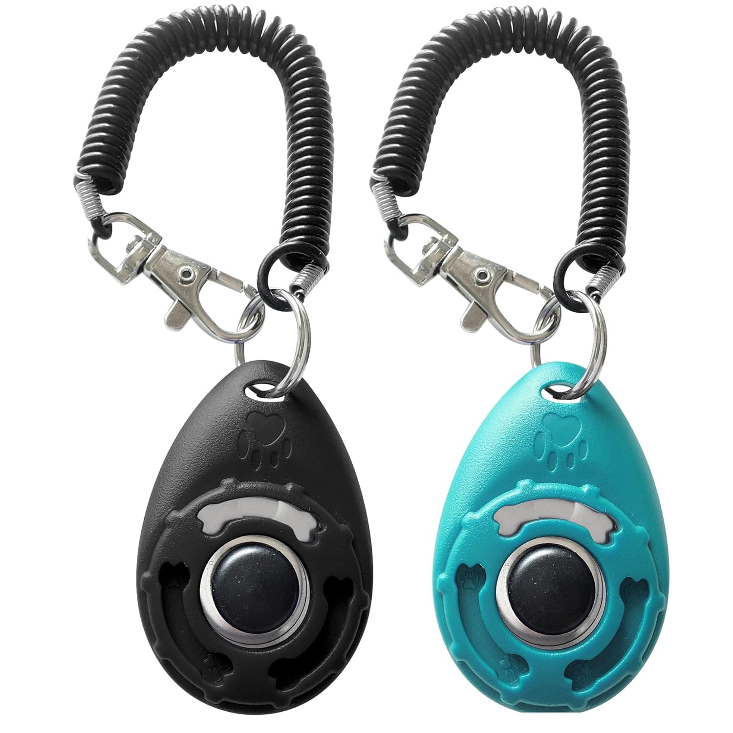Pet Training Clicker with Wrist Strap - Dog Training Clickers Black + Blue