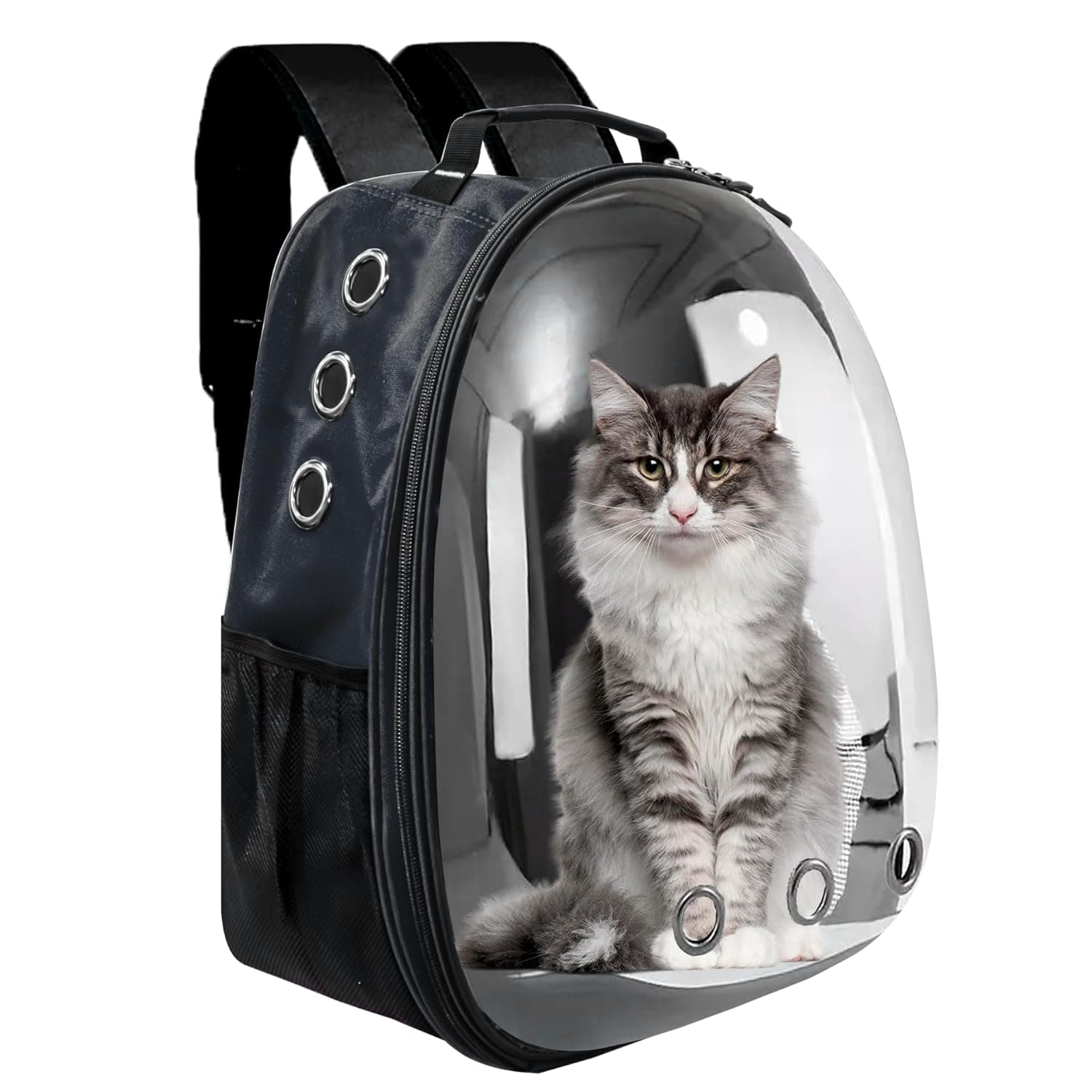 Killerwhale Astronaut Pet Carrier Backpack, Breathable & Ventilated Cat Travel Bag, Portable & Secure Cat House Comfortable Pet Carrier Bag for Cats, Small Dogs & Outdoor Travel (Black)