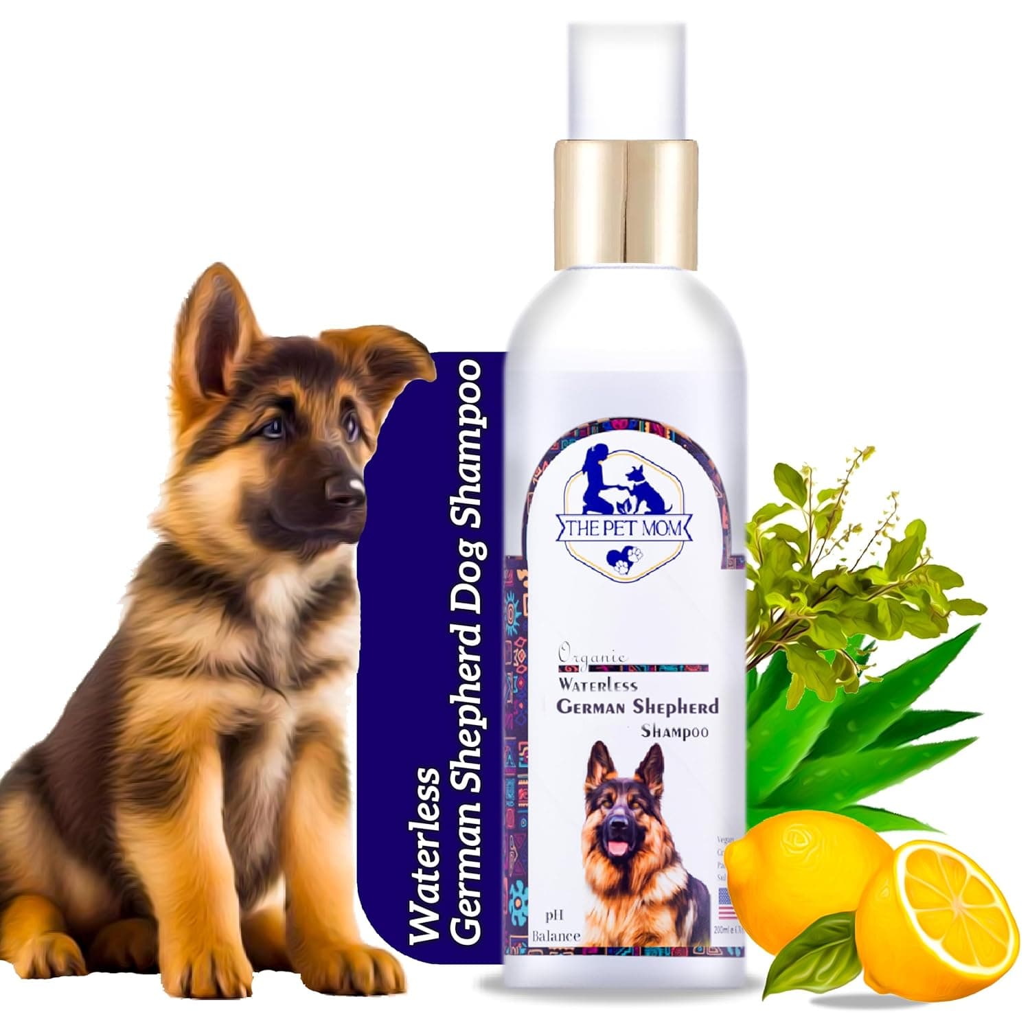 Waterless Shampoo for German Shepherd Dog | Dry Bath Spray for Fresh Fragrance, Cleanse, Conditioned, Soft & Smooth Coat | Easy to Use for All Type Dog Breed–200Ml