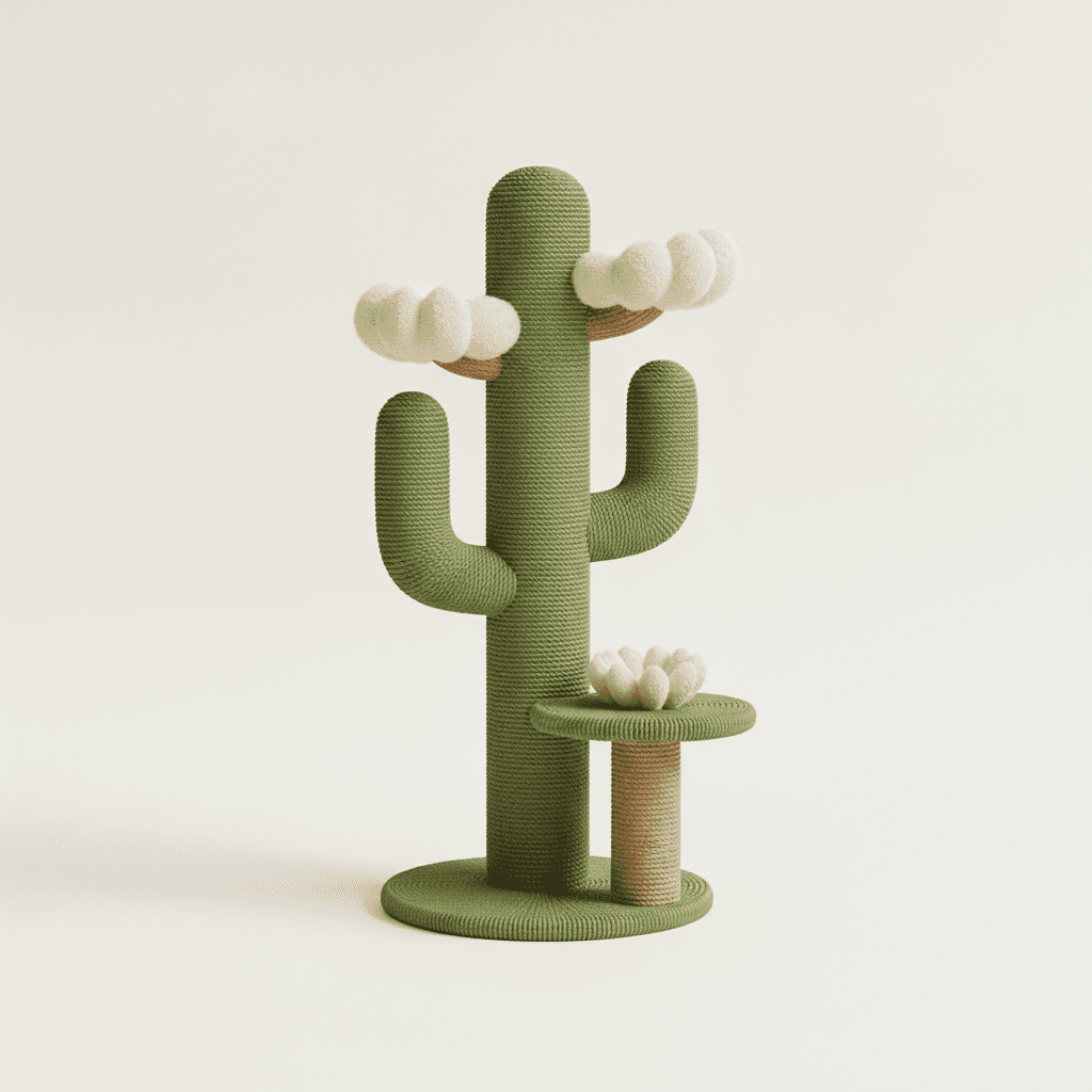 Vetreska Blooming Cactus Cat Tree - Handcrafted Jute